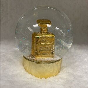 Gold Perfume Bottle Snow Globe